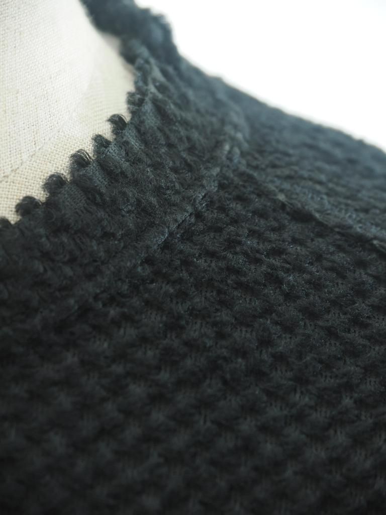 Needles ニードルズ - L/S U Neck Tee ロングスリーブユーネックティー - Poly Double Russell - Black