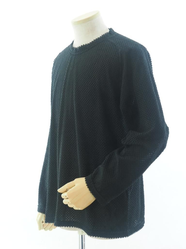 Needles ニードルズ - L/S U Neck Tee ロングスリーブユーネックティー - Poly Double Russell - Black