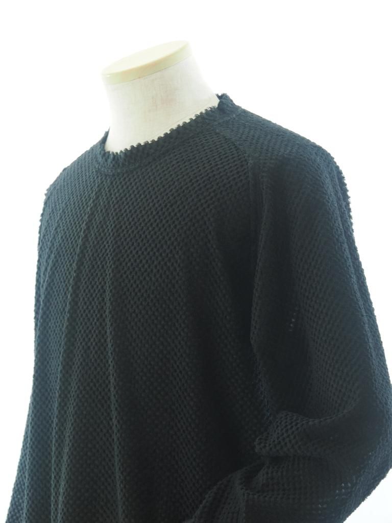 Needles ニードルズ - L/S U Neck Tee ロングスリーブユーネックティー - Poly Double Russell - Black