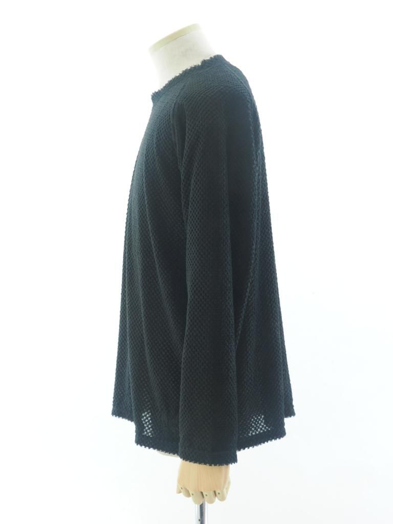 Needles ニードルズ - L/S U Neck Tee ロングスリーブユーネックティー - Poly Double Russell - Black