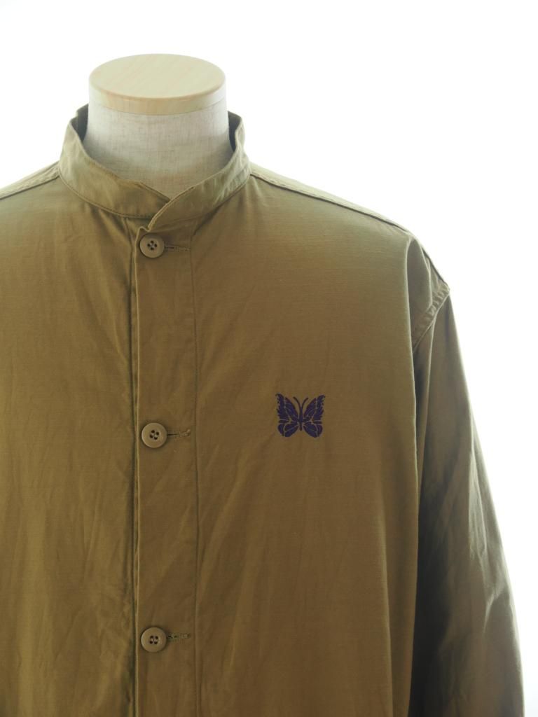 Needles ニードルズ - S.C. Army Shirt スタンドカラーアーミーシャツ - Back Sateen - Mocha