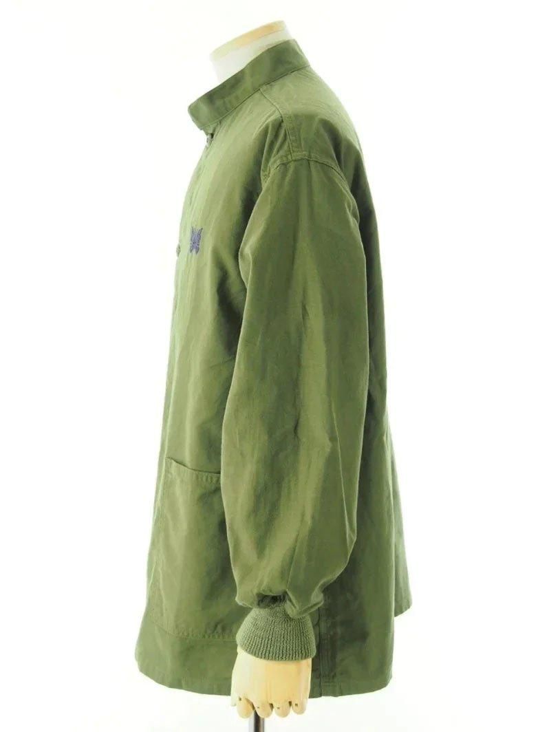 Needles ニードルズ - Stand Collar Army Shirt スタンドカラーアーミーシャツ - Back Sateen - Olive
