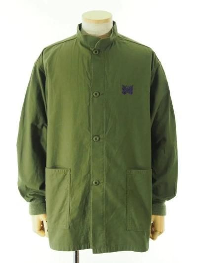 Needles ニードルズ - Stand Collar Army Shirt スタンドカラーアーミーシャツ - Back Sateen - Olive