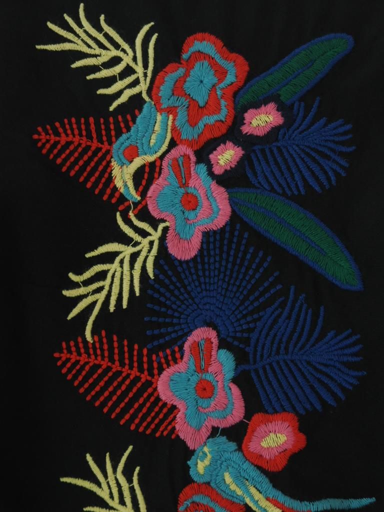 Engineered Garments エンジニアドガーメンツ - Classic Shirt クラッシックシャツ -  Cotton Floral Enb. - Black