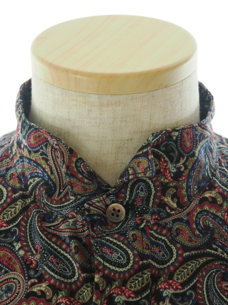 Engineered Garments エンジニアドガーメンツ - Wing Collar Shirt ウィングカラーシャツ -  Cotton Paisley Print - Black / Red