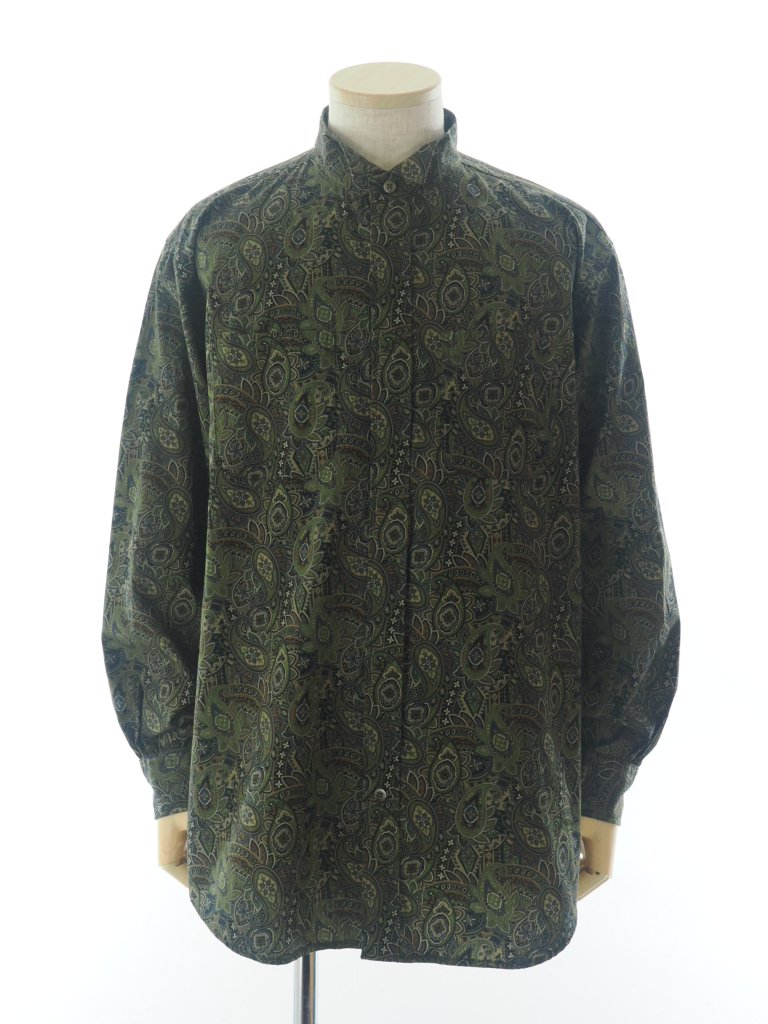 Engineered Garments 󥸥˥ɥ - Wing Collar Shirt 󥰥顼 -  Cotton Paisley Print - Olive/Black