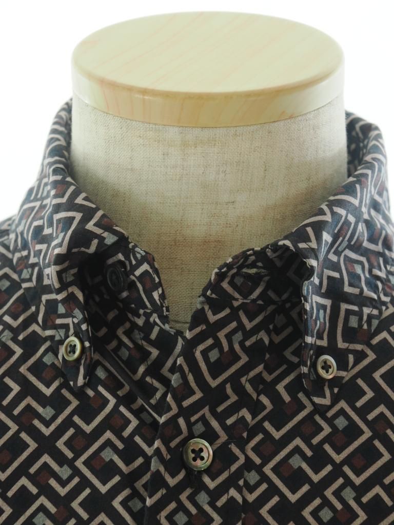 Engineered Garments エンジニアドガーメンツ - 19C BD Shirt - Cotton Deco Print - Burgundy 
