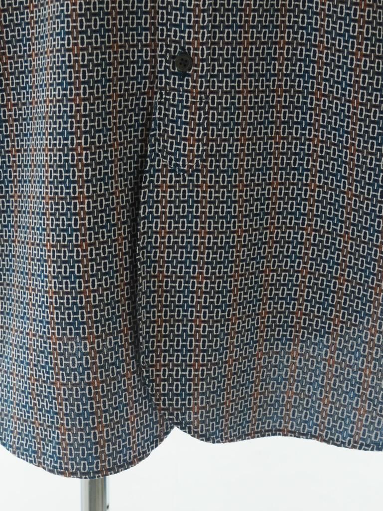 Engineered Garments エンジニアドガーメンツ - 19C BD Shirt - Cotton Geo Jacquard - Navy / Brown