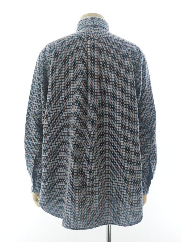 Engineered Garments 󥸥˥ɥ - 19C BD Shirt - Cotton Geo Jacquard - Navy / Brown