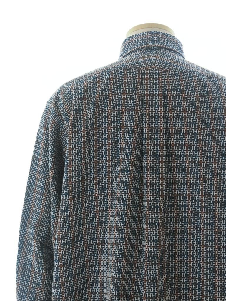 Engineered Garments エンジニアドガーメンツ - 19C BD Shirt - Cotton Geo Jacquard - Navy / Brown