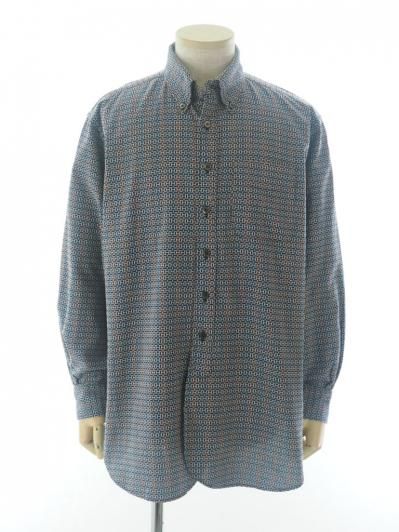 Engineered Garments エンジニアドガーメンツ - 19C BD Shirt - Cotton Geo Jacquard - Navy / Brown