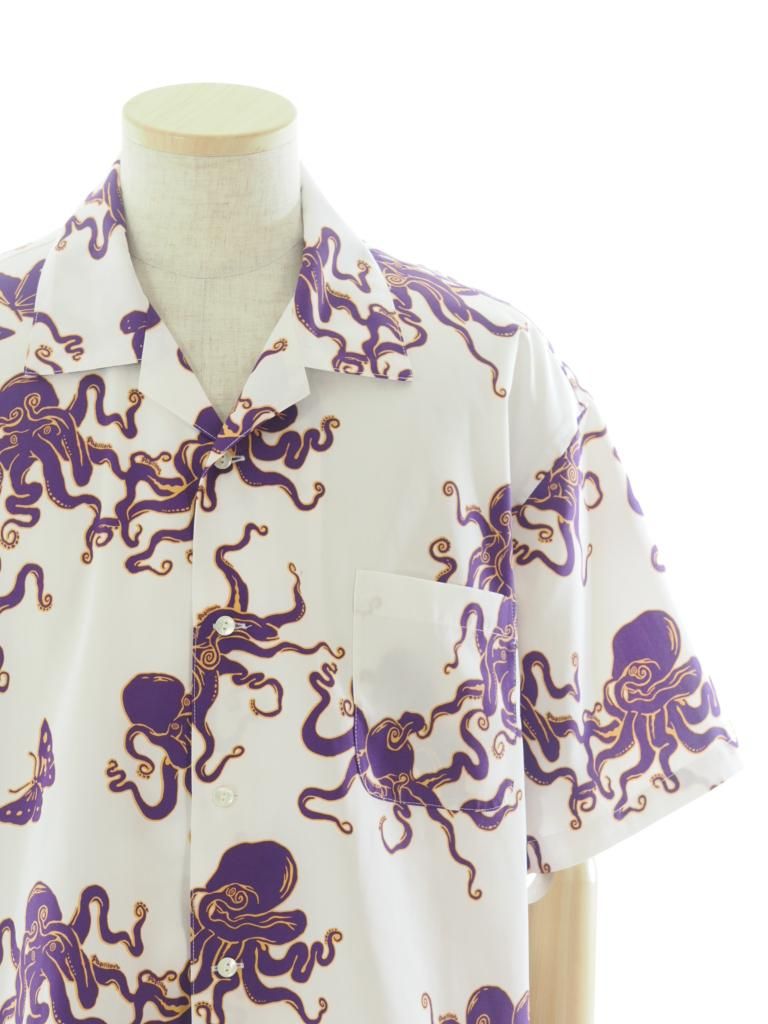 TUITACI 朔 ツイタチ - Hundred Octopus Aloha Shirts ハンドレッドオクトパスアロハシャツ - White