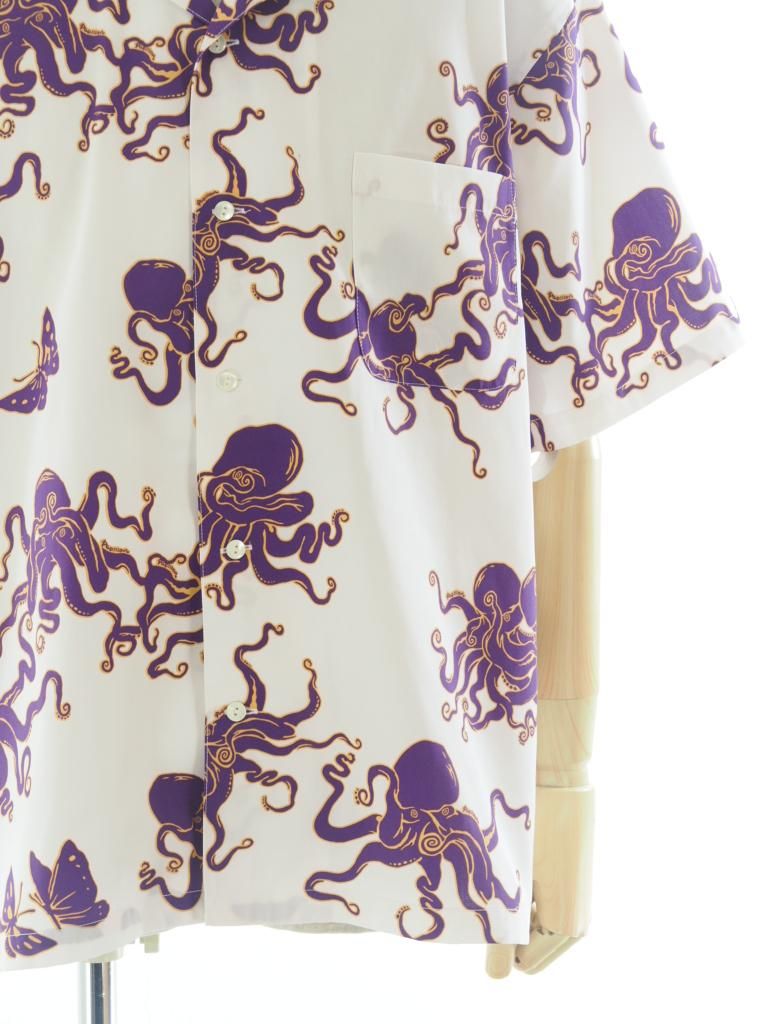 TUITACI 朔 ツイタチ - Hundred Octopus Aloha Shirts ハンドレッドオクトパスアロハシャツ - White