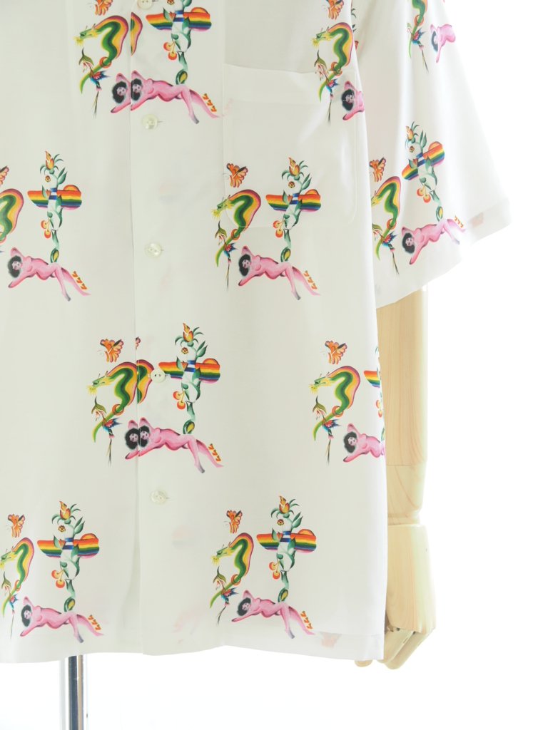 TUITACI  ĥ - Red Light Aloha Shirts åɥ饤ȥϥ - White