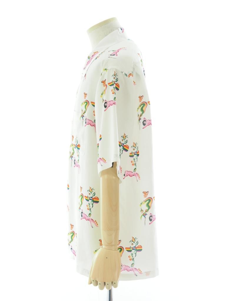 TUITACI 朔 ツイタチ - Red Light Aloha Shirts レッドライトアロハシャツ - White