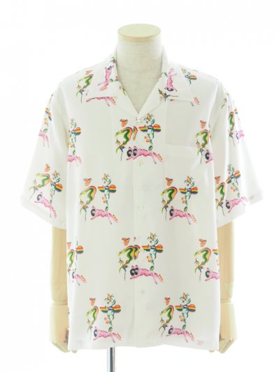 TUITACI  ĥ - Red Light Aloha Shirts åɥ饤ȥϥ - White