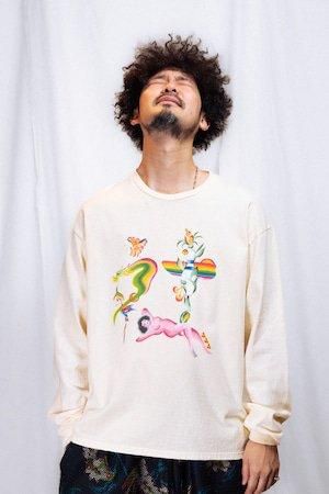 TUITACI 朔 ツイタチ - Red Light L/S T-Shirts レッドライトロングスリーブティーシャツ - Ivory