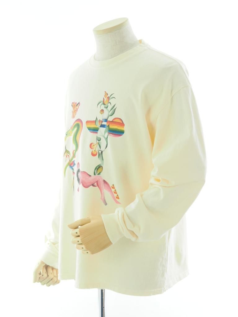 TUITACI 朔 ツイタチ - Red Light L/S T-Shirts レッドライトロングスリーブティーシャツ - Ivory