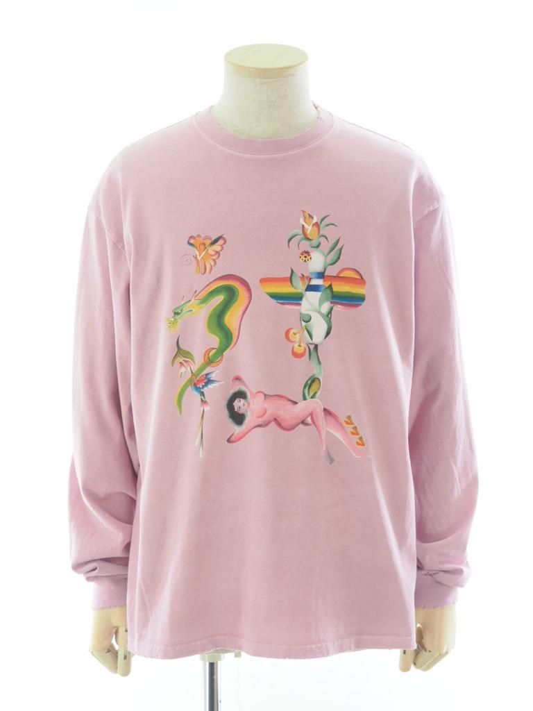 TUITACI 朔 ツイタチ - Red Light L/S T-Shirts レッドライトロングスリーブティーシャツ - Pink