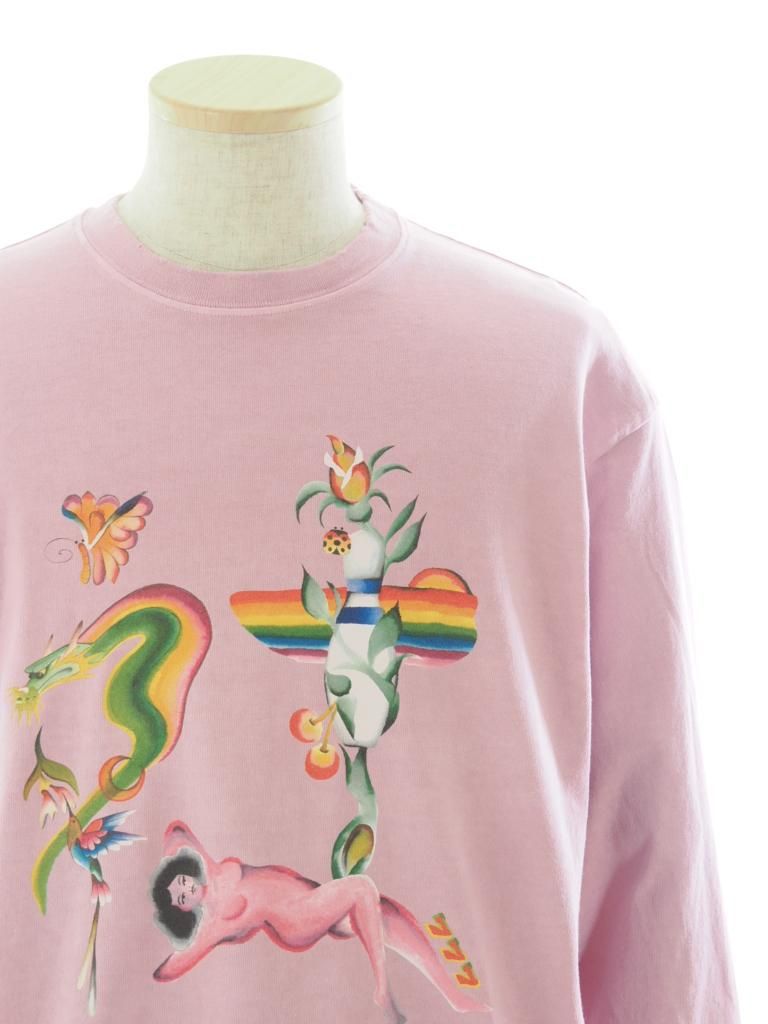 TUITACI 朔 ツイタチ - Red Light L/S T-Shirts レッドライトロングスリーブティーシャツ - Pink