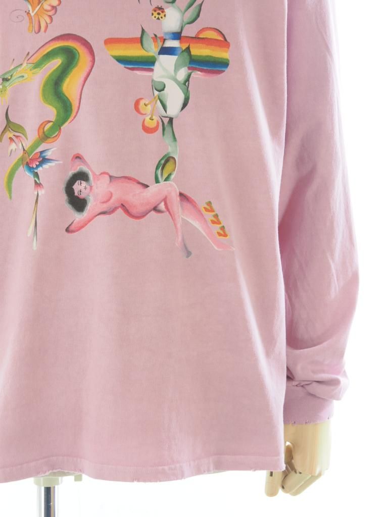 TUITACI 朔 ツイタチ - Red Light L/S T-Shirts レッドライトロングスリーブティーシャツ - Pink