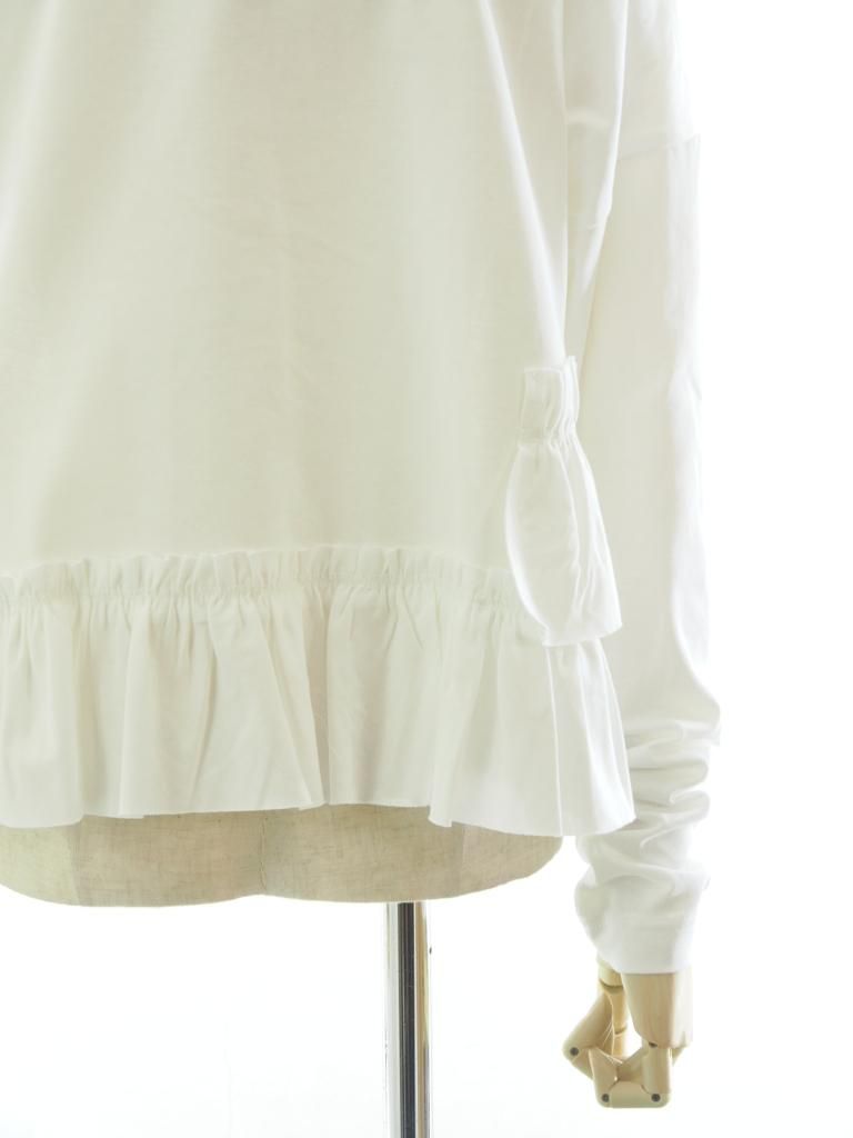 Rhodolirion ロドリリオン - Swallow Frill Tiered Long Sleeve Tee スワローフリルチィアードロングスリーブティー - White