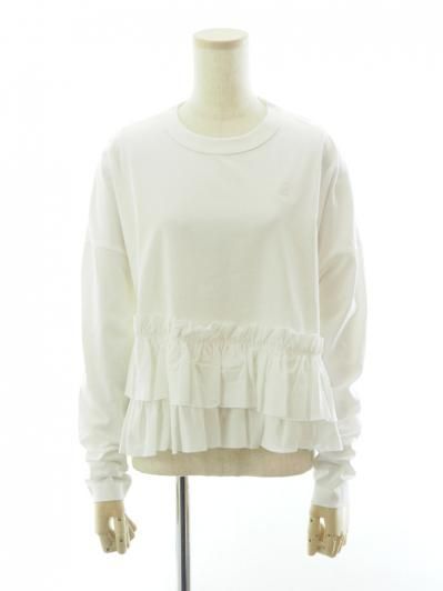 Rhodolirion ロドリリオン - Swallow Frill Tiered Long Sleeve Tee スワローフリルチィアードロングスリーブティー - White