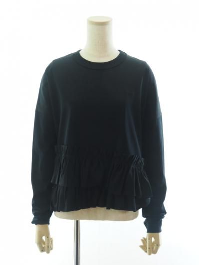 Rhodolirion ロドリリオン - Swallow Frill Tiered Long Sleeve Tee スワローフリルチィアードロングスリーブティー - Black