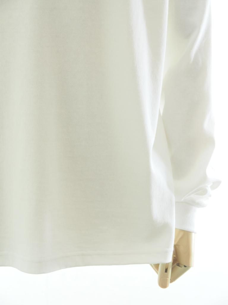 AiE エーアイイー - Mock Neck L/S Tee モックネックロングスリーブティー - Cotton Jersey - UNION JACK - White