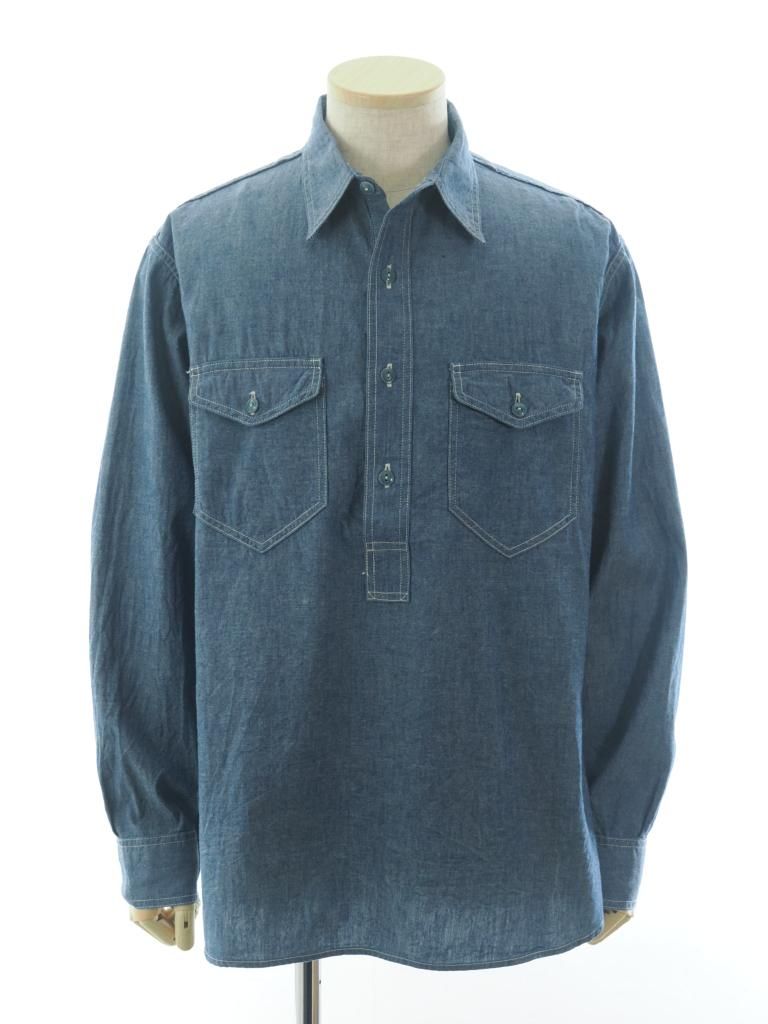 CORONA コロナ - Navy Pullover Shirt ネイビープルオーバーシャツ - Blue Chambray