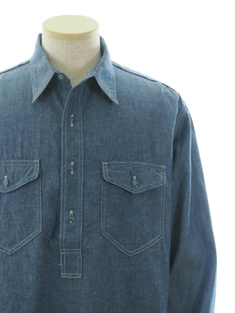 CORONA コロナ - Navy Pullover Shirt ネイビープルオーバーシャツ - Blue Chambray