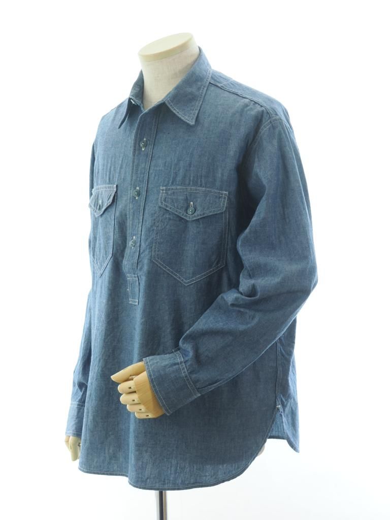 CORONA コロナ - Navy Pullover Shirt ネイビープルオーバーシャツ - Blue Chambray