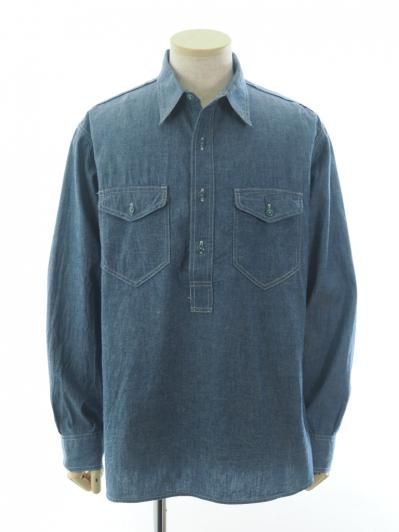 CORONA コロナ - Navy Pullover Shirt ネイビープルオーバーシャツ - Blue Chambray