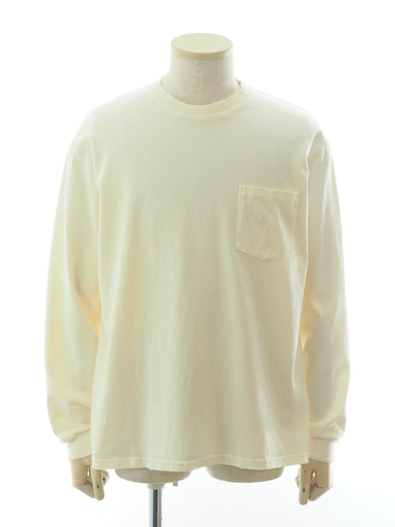 TUITACI 朔 ツイタチ - Pigment Dyed L/S T Shirts ピグメントダイロングスリーブティー - Ivory