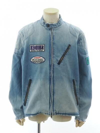 SHIDEN シデン - Motor Cycle Jacket モーターサイクルジャケット -13.5oz Denim / Vintage - Blue