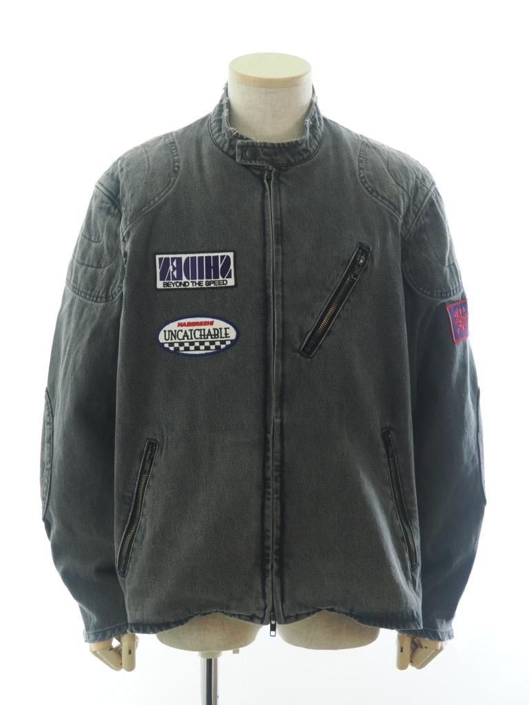 SHIDEN シデン - Motor Cycle Jacket モーターサイクルジャケット -13.5oz Denim / Vintage - Black