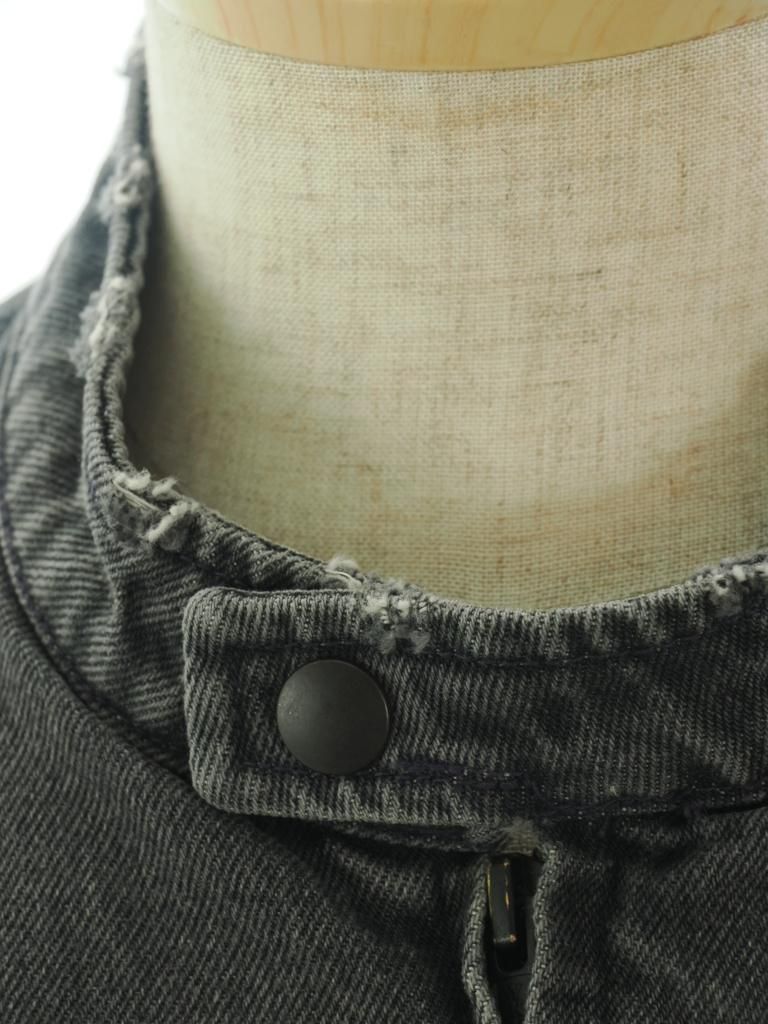 SHIDEN シデン - Motor Cycle Jacket モーターサイクルジャケット -13.5oz Denim / Vintage - Black