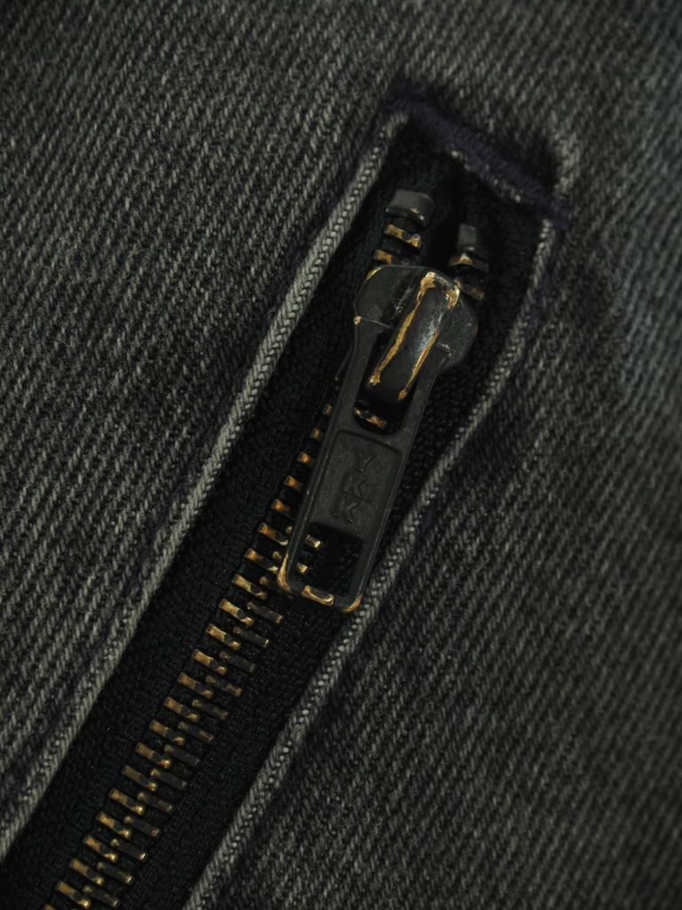 SHIDEN シデン - Motor Cycle Jacket モーターサイクルジャケット -13.5oz Denim / Vintage - Black