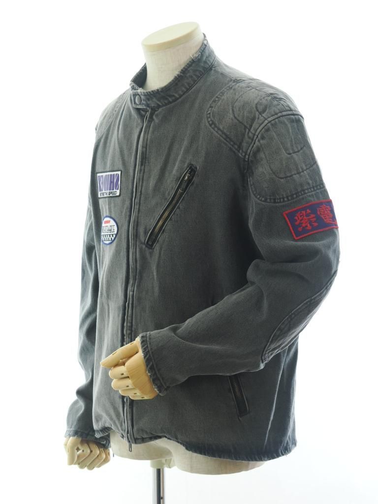 SHIDEN シデン - Motor Cycle Jacket モーターサイクルジャケット -13.5oz Denim / Vintage - Black