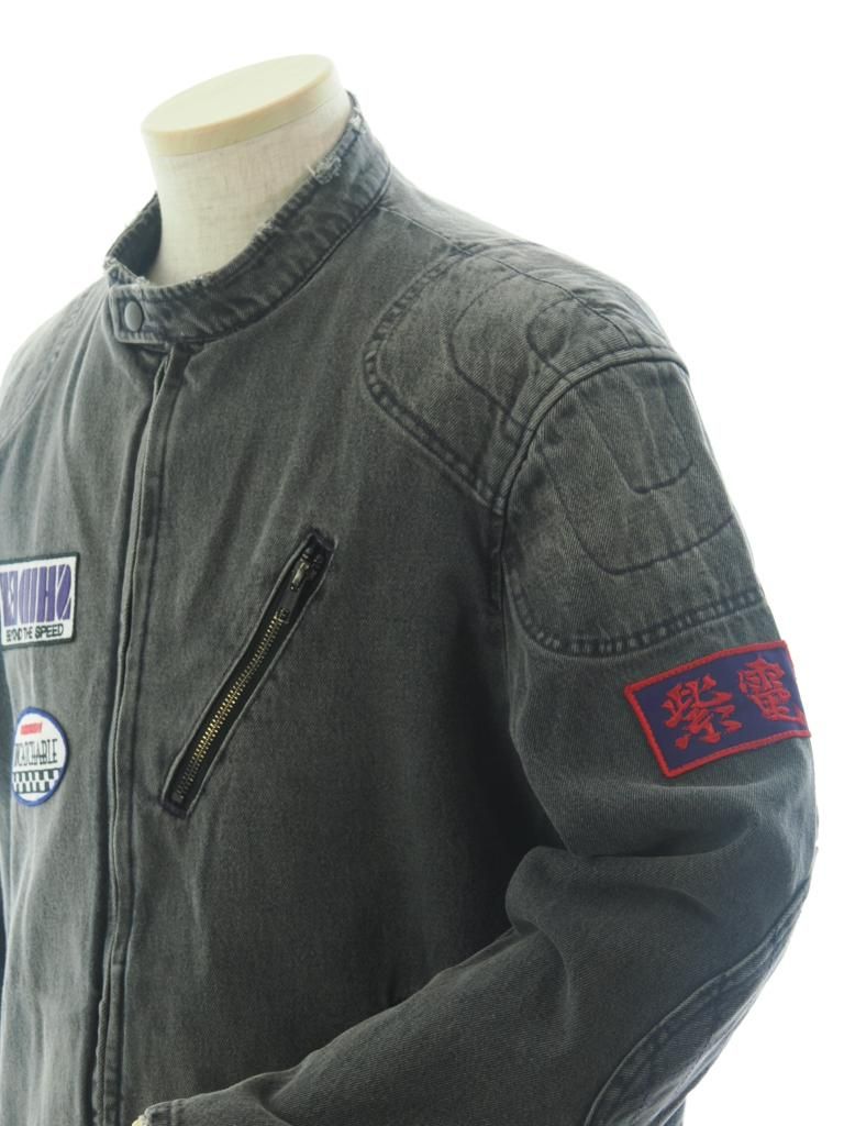 SHIDEN シデン - Motor Cycle Jacket モーターサイクルジャケット -13.5oz Denim / Vintage - Black