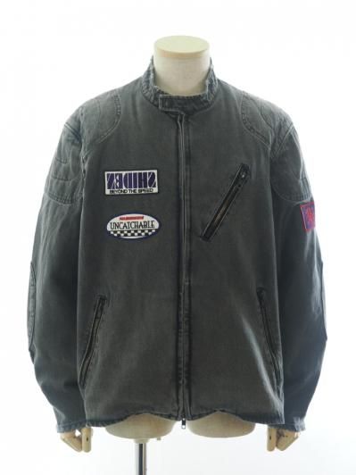 SHIDEN シデン - Motor Cycle Jacket モーターサイクルジャケット -13.5oz Denim / Vintage - Black