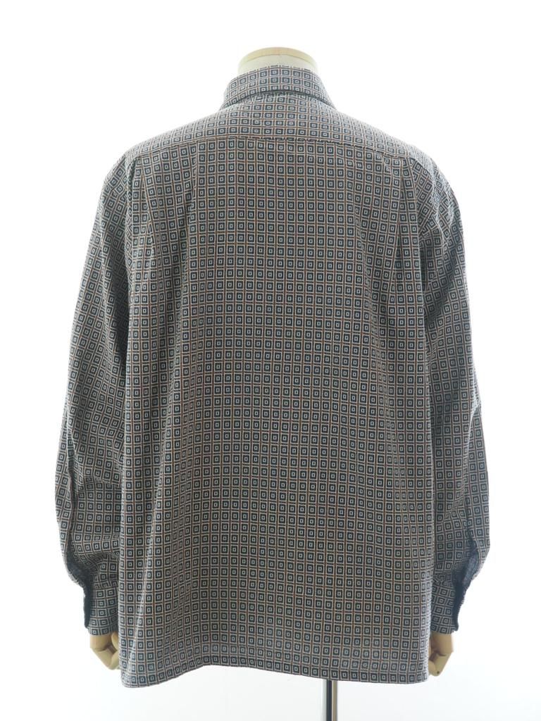 Engineered Garments エンジニアドガーメンツ - Classic Shirt クラッシックシャツ - Cotton Square Jacquard - Navy / Brown