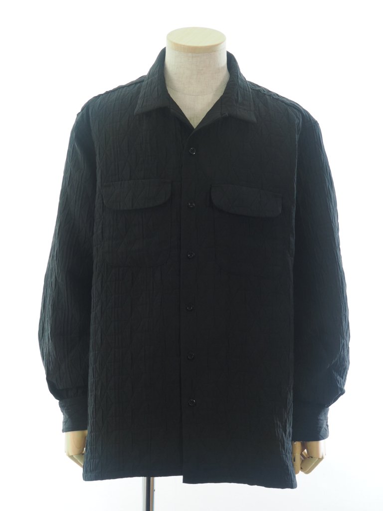 Engineered Garments エンジニアドガーメンツ - Classic Shirt クラッシックシャツ - Polyester Geo  Quilt - Black