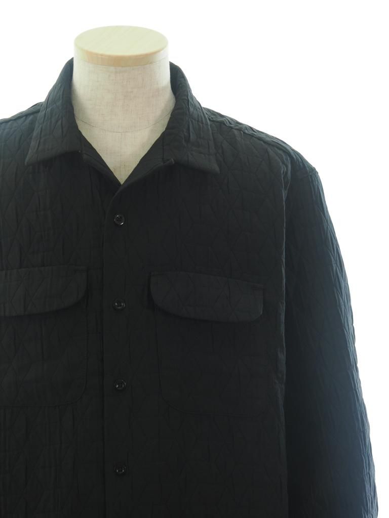 Engineered Garments エンジニアドガーメンツ - Classic Shirt クラッシックシャツ - Polyester Geo Quilt - Black