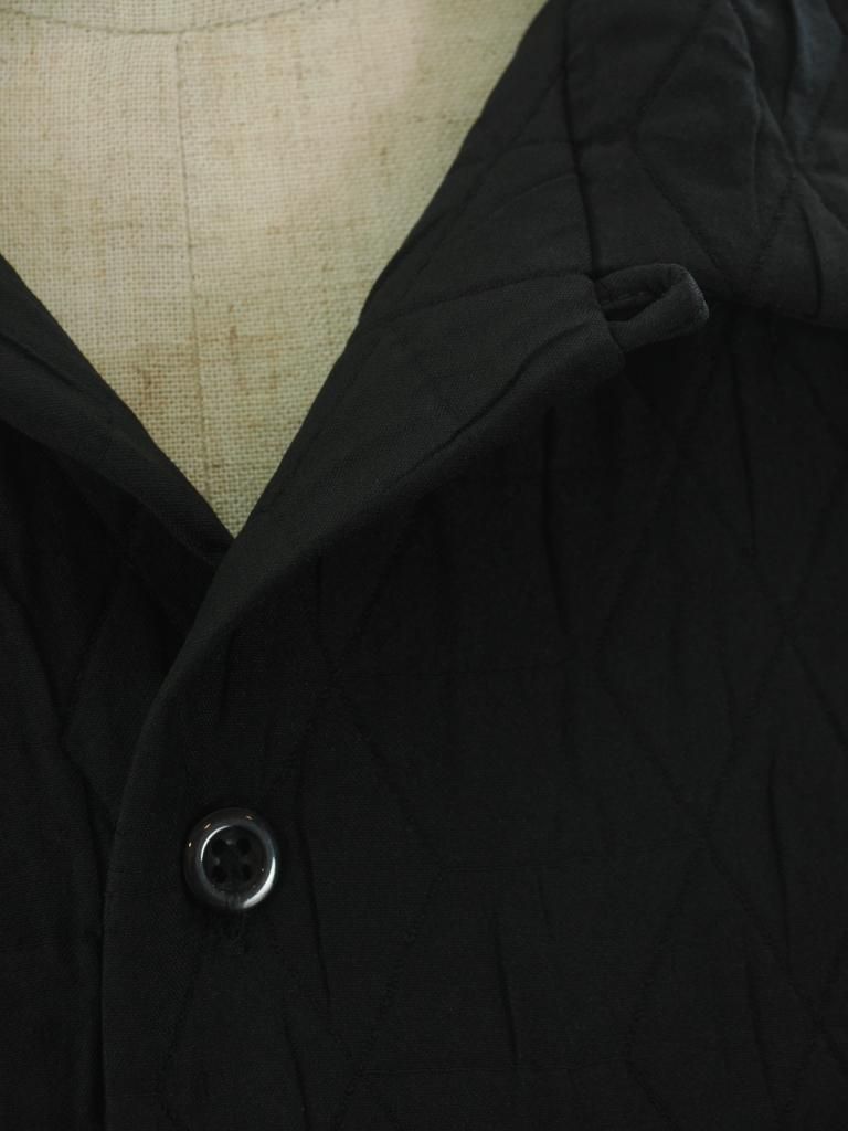 Engineered Garments エンジニアドガーメンツ - Classic Shirt クラッシックシャツ - Polyester Geo Quilt - Black