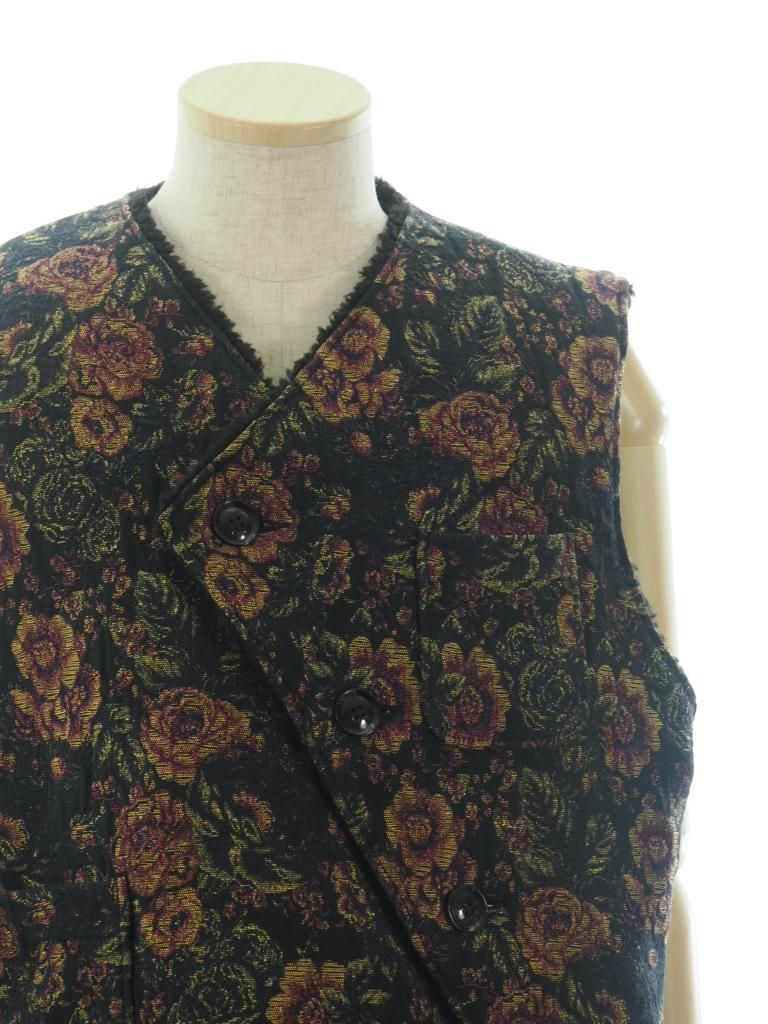 Engineered Garments エンジンニアドガーメンツ - Over Vest オーバーベスト - CP Floral Jacquard - Black / Gold