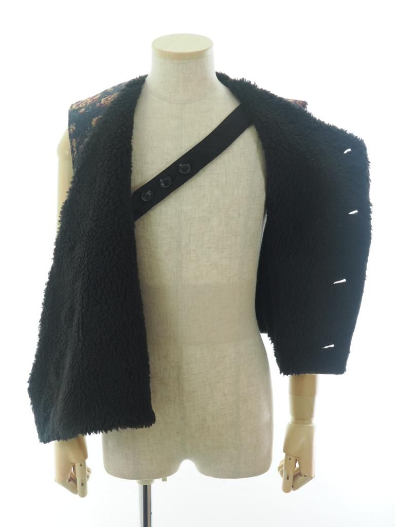 Engineered Garments エンジンニアドガーメンツ - Over Vest オーバーベスト - CP Floral Jacquard - Black / Gold