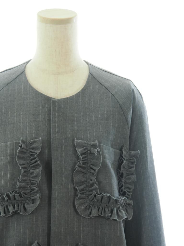 Rhodolirion ロドリリオン - Frill Pockets Coveralls フリルポケットカバーオール - Gabardine - Grey