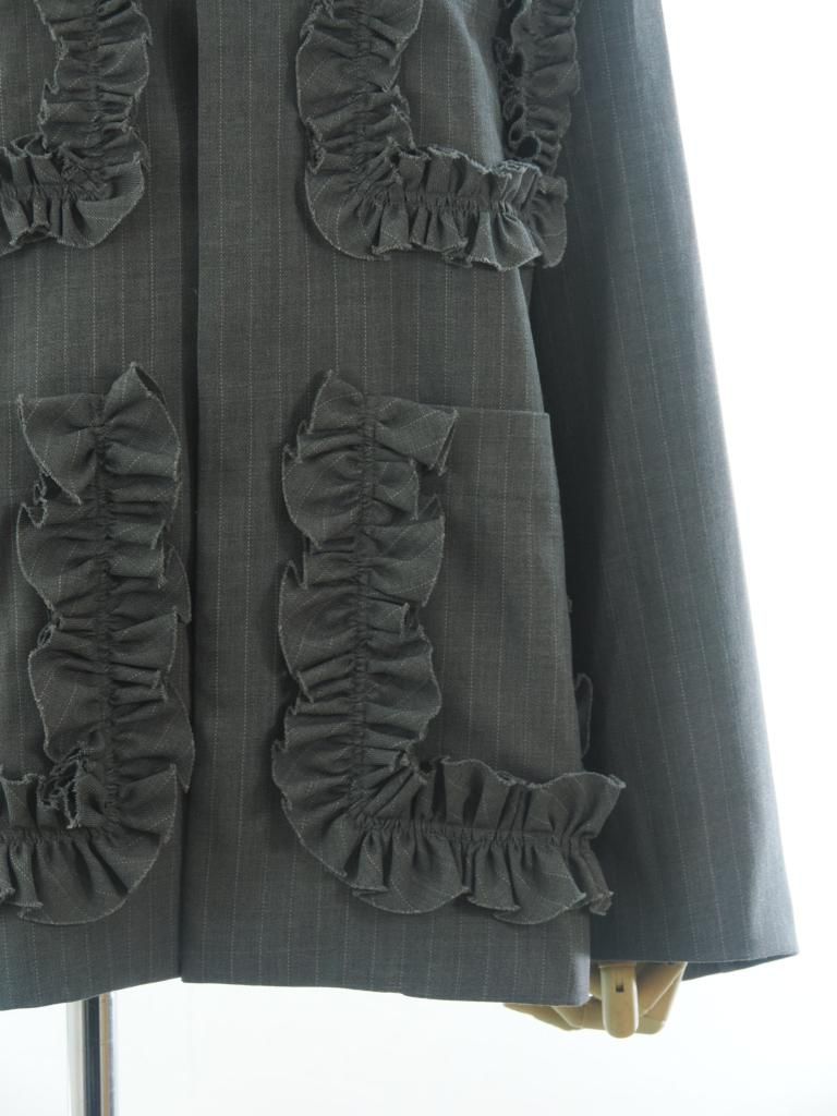 Rhodolirion ロドリリオン - Frill Pockets Coveralls フリルポケットカバーオール - Gabardine - Grey