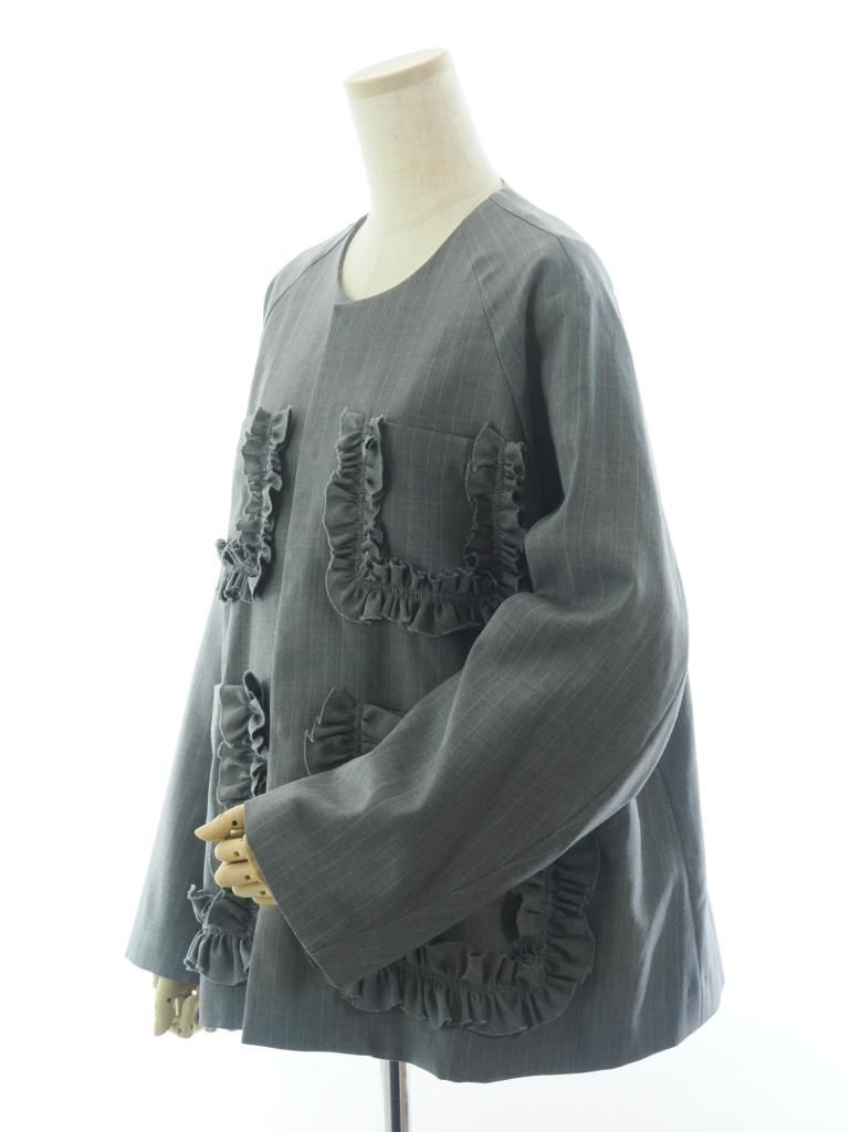 Rhodolirion ロドリリオン - Frill Pockets Coveralls フリルポケットカバーオール - Gabardine - Grey